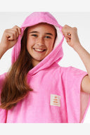 RIP CURL GIRLS MIXED HOODED TOWEL - PEACH