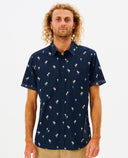 RIP CURL PARADISE PALMS S/S SHIRT - NAVY