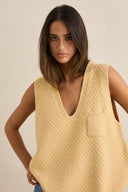 RHYTHM ARCHER KNIT VEST - SAND