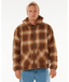 RIP CURL CLASSIC SURF CHECK JACKET - DUSTED CHOCOLATE