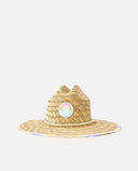 GIRLS MIXED STRAW SUN HAT - NATURAL