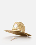 GIRLS MIXED STRAW SUN HAT - NATURAL
