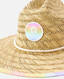 GIRLS MIXED STRAW SUN HAT - NATURAL