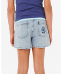 RIP CURL GIRLS TABBY DENIM SHORT- VINTAGE BLUE