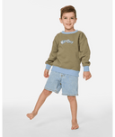 RIP CURL BOY RIDE THE WAVE CREW - SURPLUS GREEN