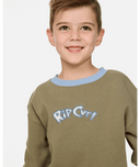 RIP CURL BOY RIDE THE WAVE CREW - SURPLUS GREEN