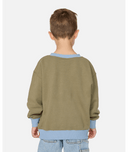 RIP CURL BOY RIDE THE WAVE CREW - SURPLUS GREEN