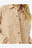 RIP CURL PREMIUM QUILTED CHECK JACKET - LIGHT BROWN