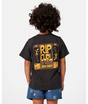 RIP CURL GROM ENERGY LOGO TEE - WASHED BLACK