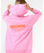 GIRLS SURF PUFF HOOD - HOT PINK