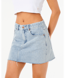 RIP CURL TABBY DENIM MINI SKIRT - VINTAGE BLUE