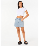 RIP CURL TABBY DENIM MINI SKIRT - VINTAGE BLUE