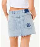 RIP CURL TABBY DENIM MINI SKIRT - VINTAGE BLUE
