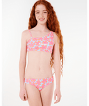 RIP CURL GIRLS NEON ISLES FLORAL BIKINI - AQUA