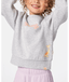 RIP CURL MINI GIRL RAINBOW TIDE PRINT CREW - GREY MARLE