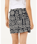 SUNSET LUAU WRAP SKIRT - BLACK/OFF WHITE