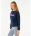 RIP CURL GIRLS NEON ISLES HIBISCUS CREW - DARK NAVY
