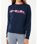 RIP CURL GIRLS NEON ISLES HIBISCUS CREW - DARK NAVY