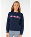 RIP CURL GIRLS NEON ISLES HIBISCUS CREW - DARK NAVY