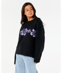 CALA NIGHTS HIBISCUS KNIT CREW - BLACK