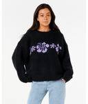 CALA NIGHTS HIBISCUS KNIT CREW - BLACK
