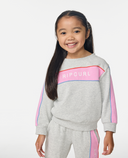 GIRL SUNSHINE REVIVAL CREW- LIGHT GREY MARLE