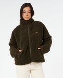 RIP CURL CALA NIGHTS SHERPA JACKET - BLACK OLIVE