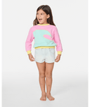 GIRL SURF WAVE CREW- PINK
