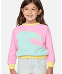 GIRL SURF WAVE CREW- PINK