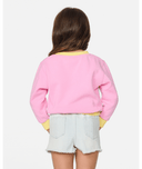 GIRL SURF WAVE CREW- PINK