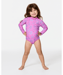 RIP CURL GIRL SUNSHINE CLUB LS SURFSUIT - WILD BERRY