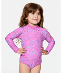 RIP CURL GIRL SUNSHINE CLUB LS SURFSUIT - WILD BERRY