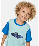 RIP CURL BOY SURF CHECK ART TEE - LIGHT AQUA