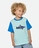 RIP CURL BOY SURF CHECK ART TEE - LIGHT AQUA