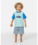 RIP CURL BOY SURF CHECK ART TEE - LIGHT AQUA