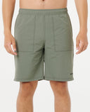 Green shorts with Rip Curl logo on a white background 20 inch