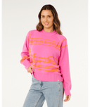 HOTEL MALIBU JACQUARD CREW- SUPER PINK