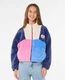 RIP CURL GIRLS BLOCK PARTY FLEECE - NAVY
