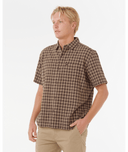 RIP CURL CLASSIC SURF CHECK S/S SHIRT - KHAKI ROCK