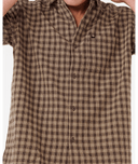 RIP CURL CLASSIC SURF CHECK S/S SHIRT - KHAKI ROCK