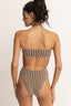 RHYTHM TERRY SANDS STRIPE STRAPLESS ONE PIECE - COCOA