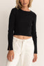 RHYTHM NOEMIE KNIT LONG SLEEVE TOP - BLACK