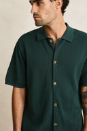 RHYTHM TEXTURED KNIT SS SHIRT - FOREST