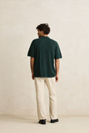 RHYTHM TEXTURED KNIT SS SHIRT - FOREST