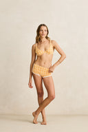 RHYTHM LONDON CHECK BRALETTE TOP - APRICOT