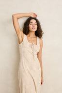 RHYTHM LONDON CHECK MAXI DRESS - NATURAL