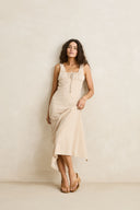 RHYTHM LONDON CHECK MAXI DRESS - NATURAL