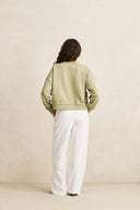 RHYTHM SUN AND PALM SLOUCHY CREW NECK FLEECE - SAGE