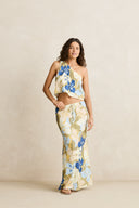 RHYTHM BLANCA FLORAL ONE SHOULDER TOP - OLIVE