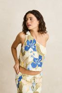 RHYTHM BLANCA FLORAL ONE SHOULDER TOP - OLIVE